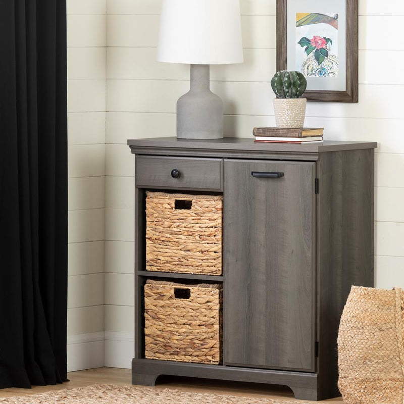 Versa 1-Door Storage Cabinet, Gray Maple