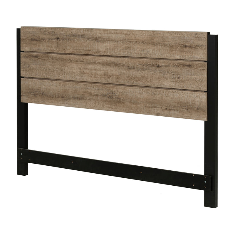 Munich Industrial Headboard, Weathered Oak and Matte Black