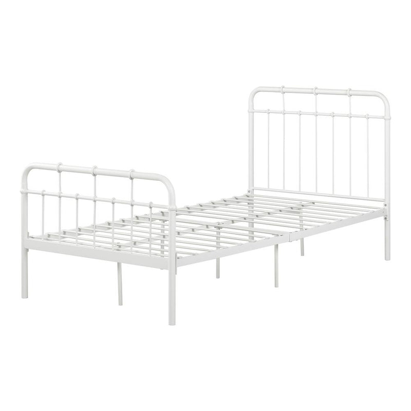 Cotton Candy Metal Complete Bed, Pure White