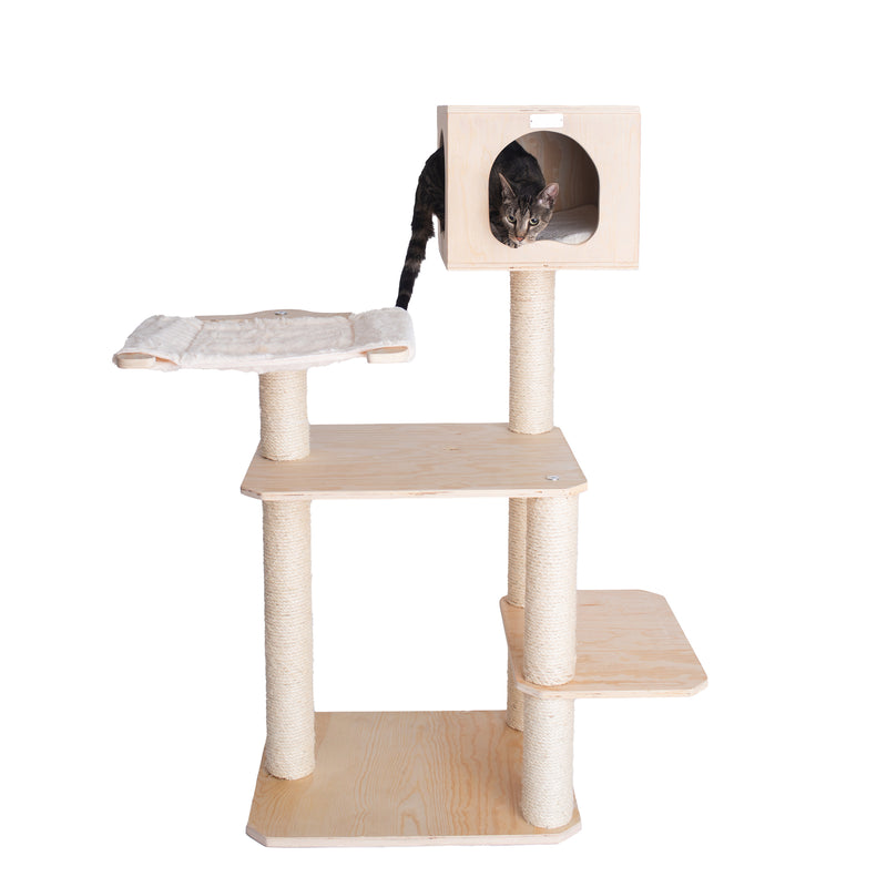 Armarkat Real Wood Premium Scots Pine, Solid Wood Cat Tree, 50 Tall S5103