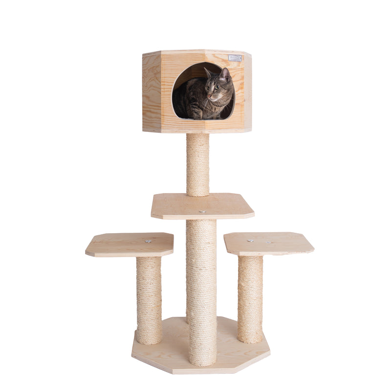 Armarkat Real Wood Premium Model S4203 Scots Pine, Solid Wood Cat Tree, 46 Tall