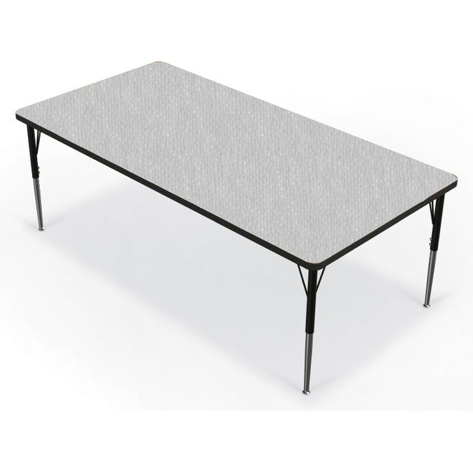 Activity Table - 36 X72  Rectangle - Gray Nebula Top Surface - Black Edgeband