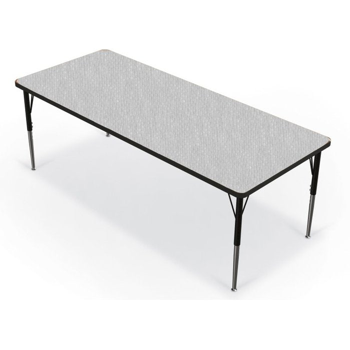 Activity Table - 30 X72  Rectangle - Gray Nebula Top Surface - Black Edgeband