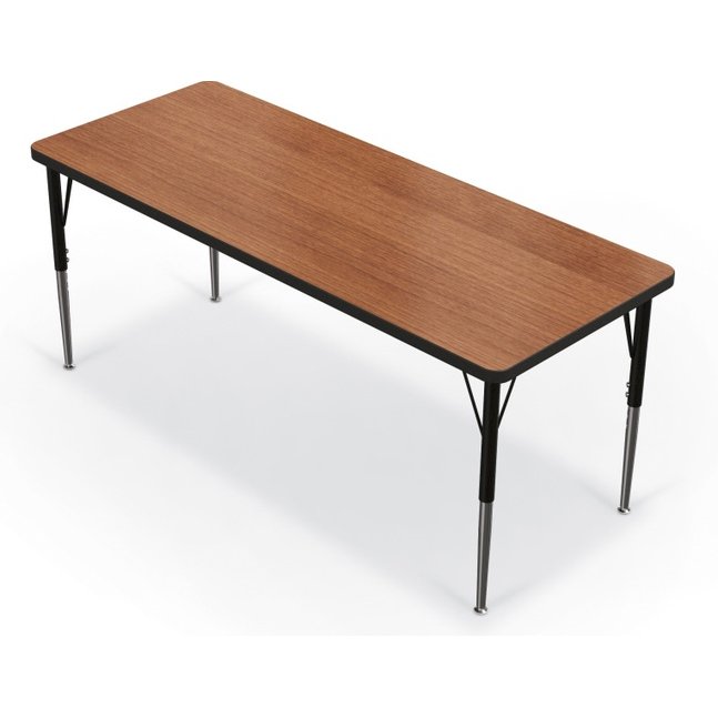 Activity Table - 24 X60  Rectangle - Amber Cherry Top Surface - Black Edgeband