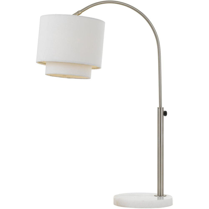 Arched Table Lamp w/ Fabric Shade, 20 Wx23 -31 H, 9  Base, 1-60W Bulb