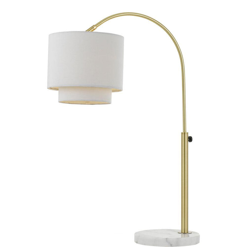 Arched Table Lamp w/ Fabric Shade, 20 Wx23 -31 H, 9  Base, 1-60W Bulb