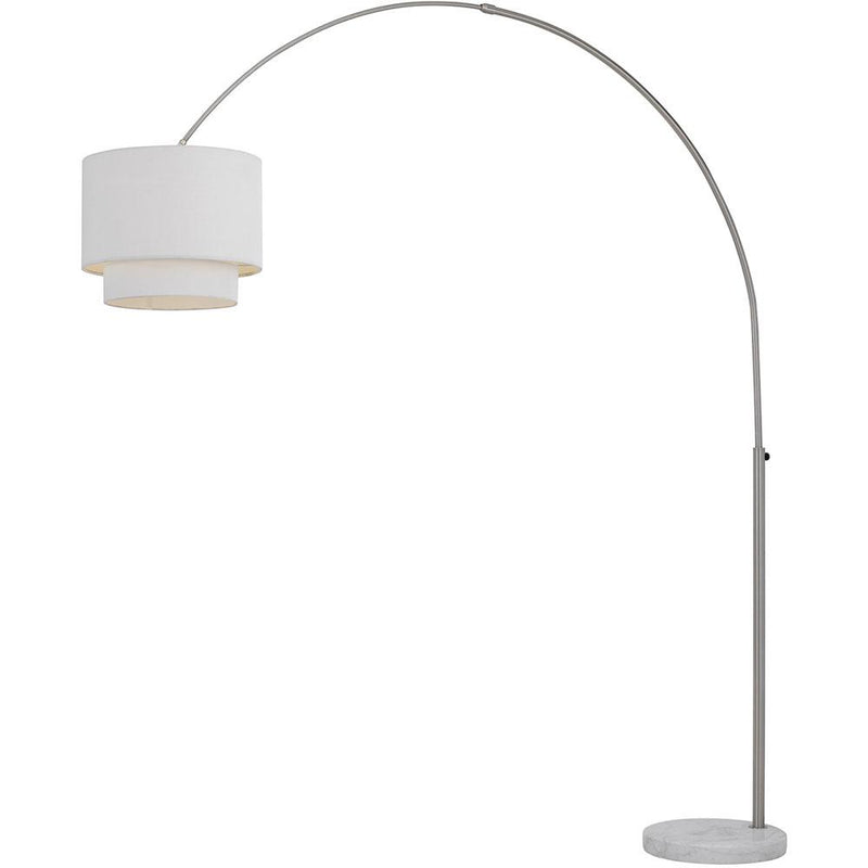 Arched Floor Lamp w/ Fabric Shade, 67 -75 Wx75 -86 H, 16  Base, 1-100W