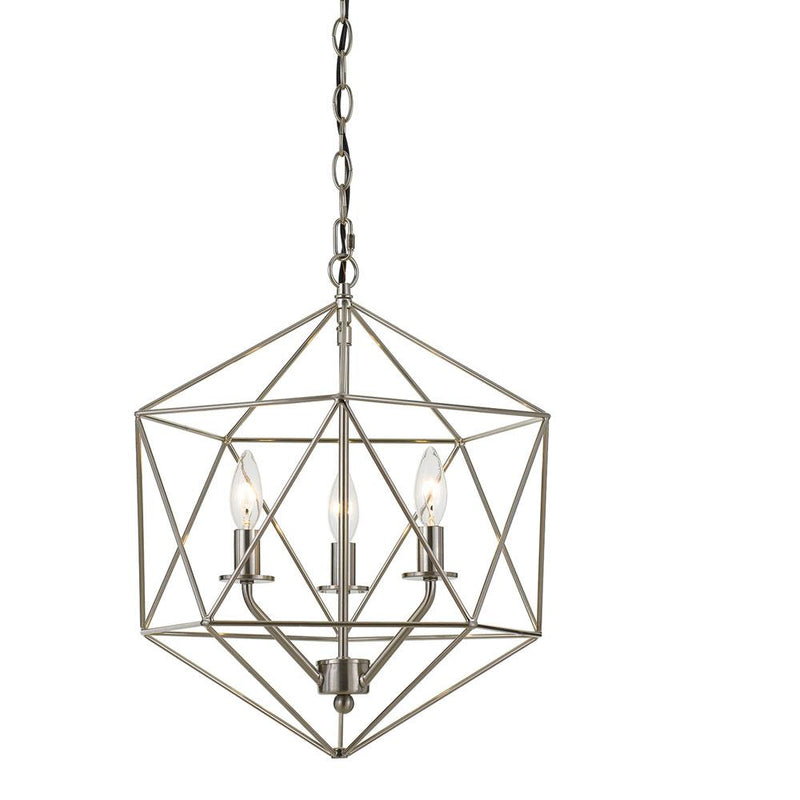 Bellini Chandelier, 3-60W Edison Bulb, 16 Wx15.75 H, Hardwire or Plug