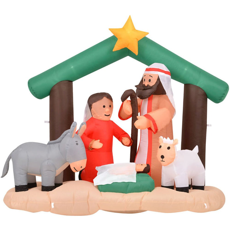 7ft Inflatable Nativity Scene with Animals, with Lights