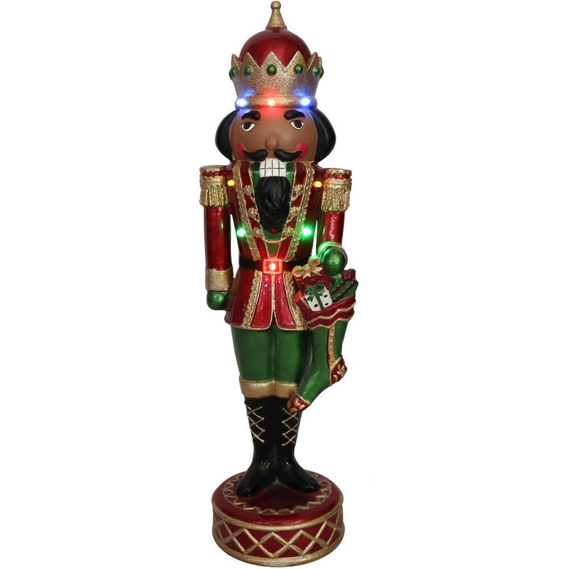 CT 22" Nutcracker Soldier, B/O Multi LED Lights and Music, African Amer