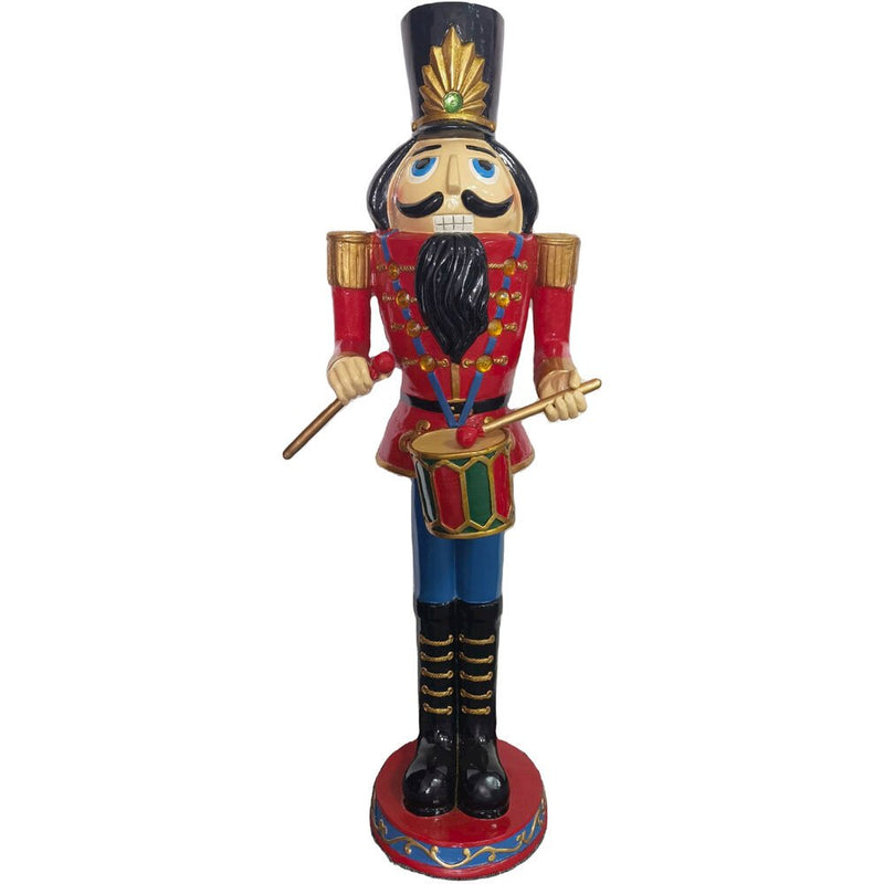 CT 48" Resin Drum Playing Nutcracker Soldier-LED Lights