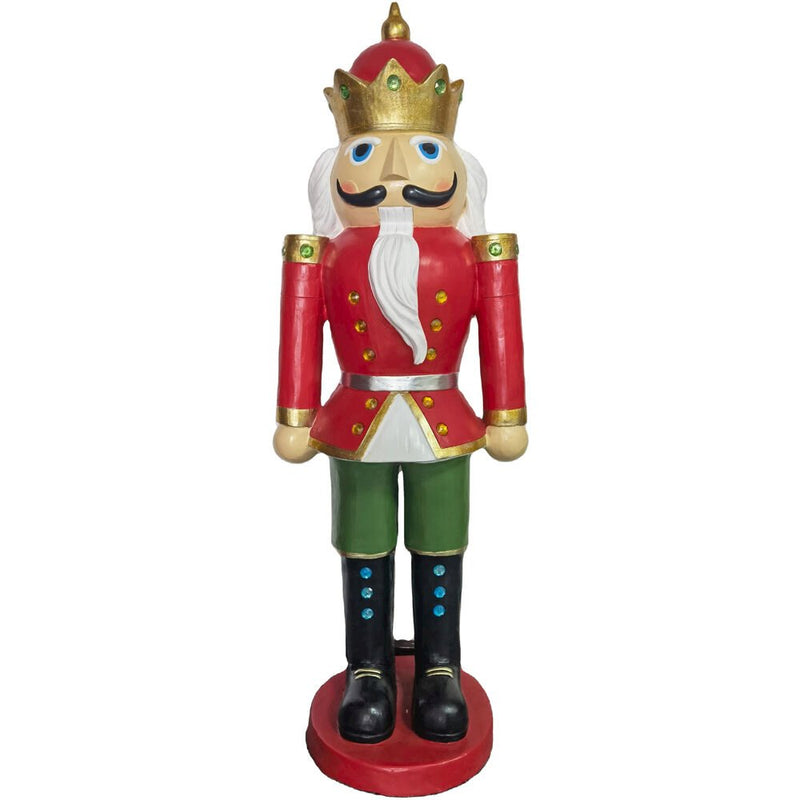 CT 60" Resin Nutcracker Soldier with Crown-LED Lights