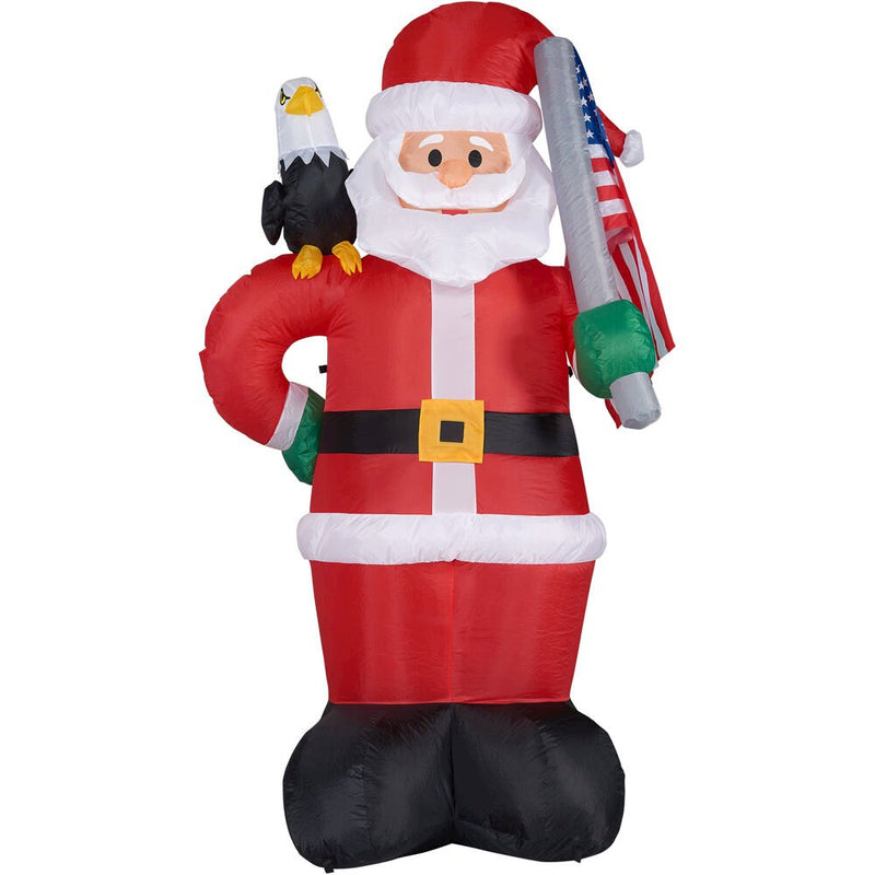 7.9ft Inflatable Santa with Eagle and Amer Flag with lights