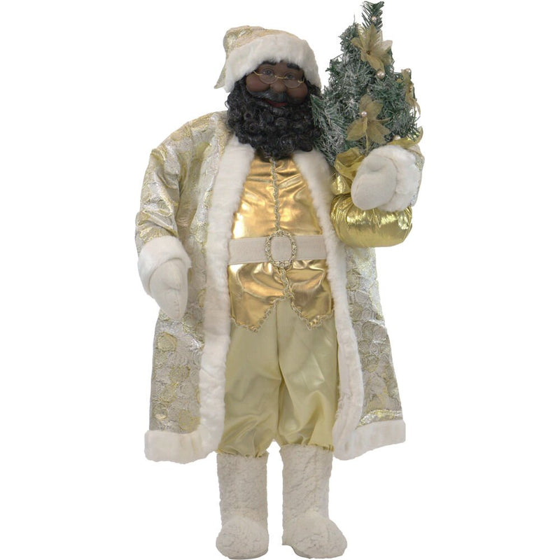 CT 36" AA Santa in White/Gold Outfit With Xmas Tree (Music)