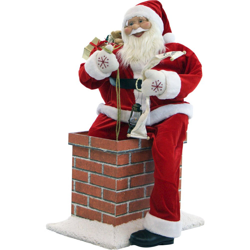 CT 48" Santa Climbing Out of Chimney