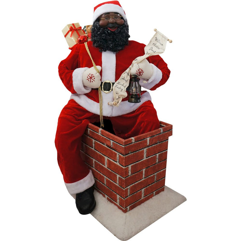 CT 48" AA Santa Climbing Out of Chimney