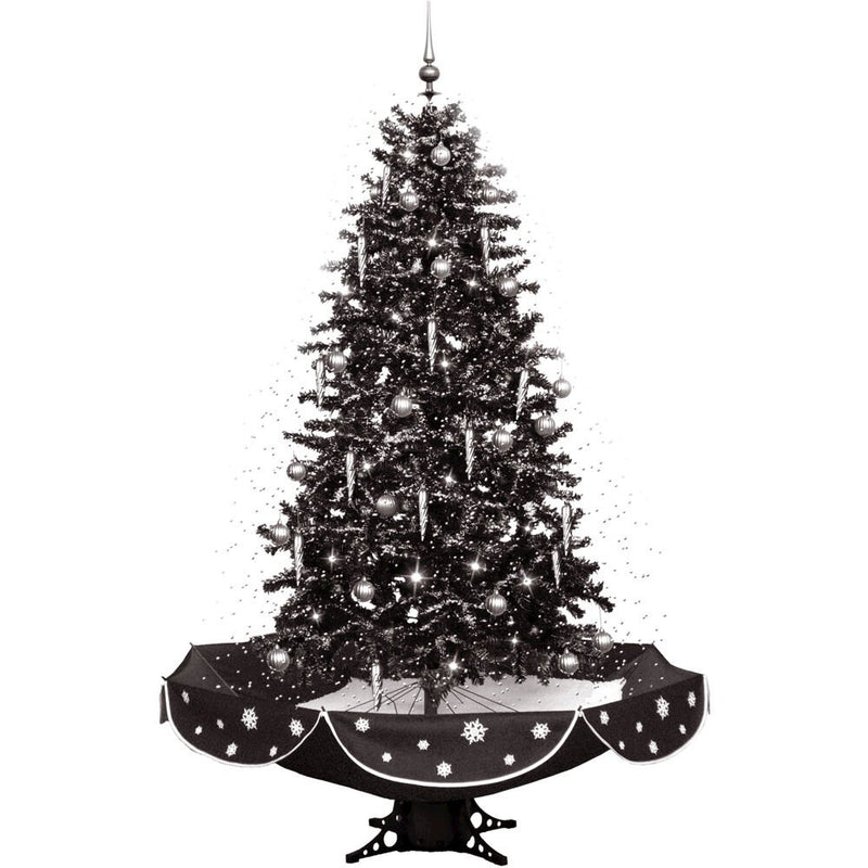 CT 75"H Black and Silver Snowy Tree