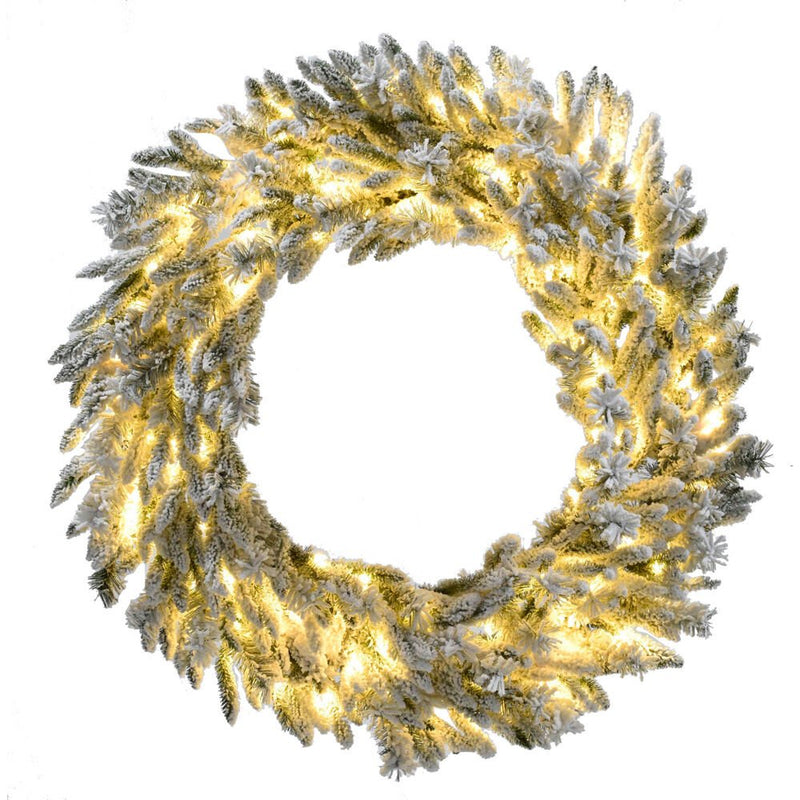 Christmas Time 36" Silverado Pine, Snow Wreath,Clr LED Light,BattNotInc