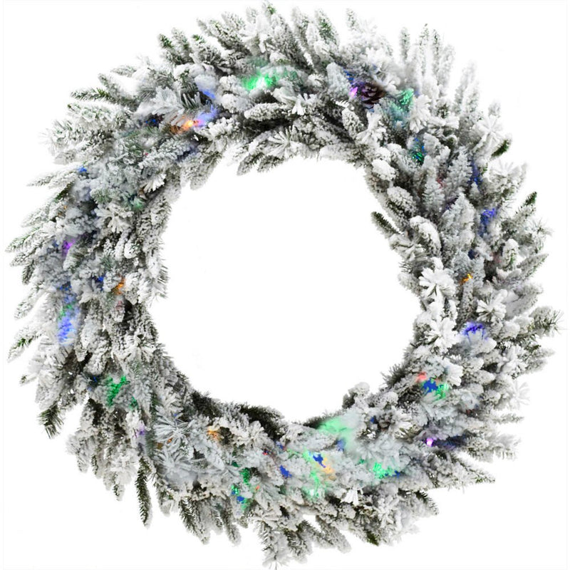 Christmas Time 36" Silverado Pine, Snow Wreath,Multi LED Lgt,BattNotInc