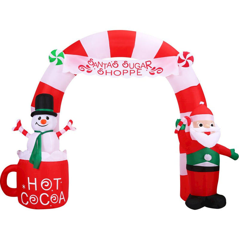 9ft Inflatable Candycane Arch with Lights