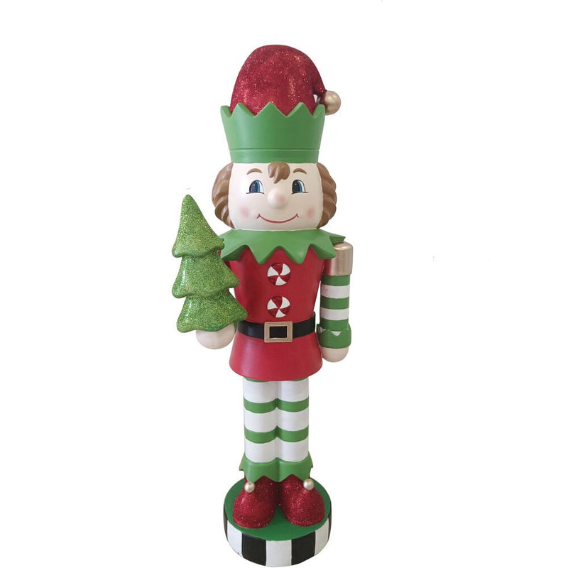 FHF 48" Elf Nutcracker Holding Tree