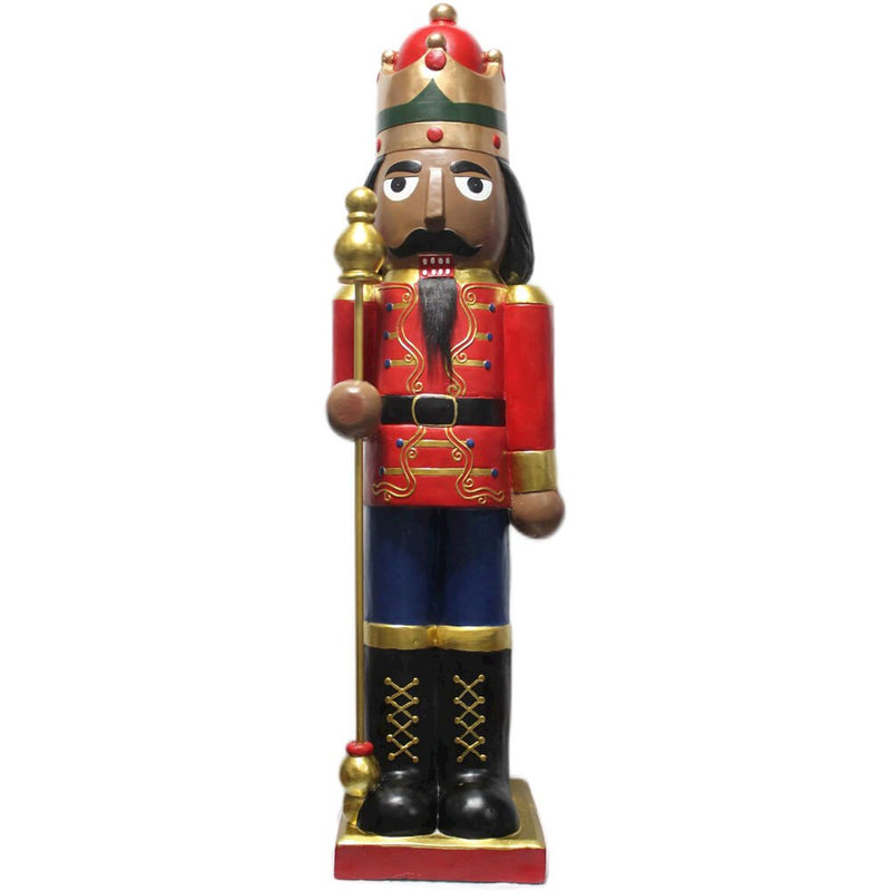 48" African American Nutcracker Holding Staff - Unlit, 15x11x48H