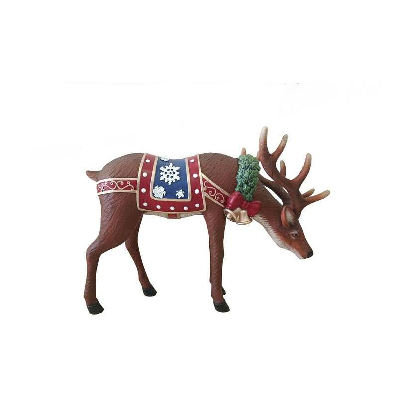 FHF 30" Grazing Reindeer with Wreath Collar and Blanket