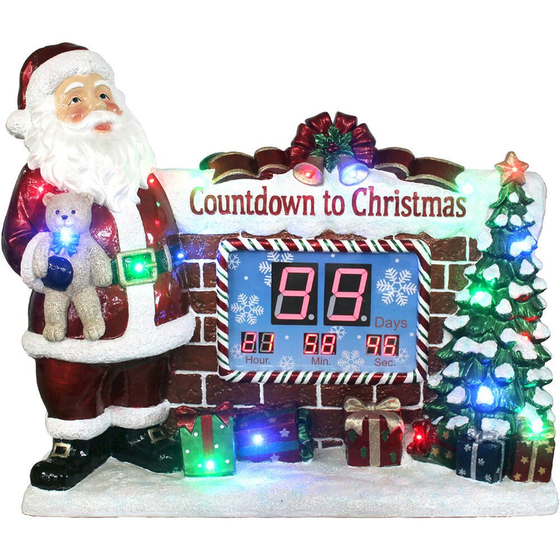 FHF 33.5"H LED Santa, Christmas Tree, Countdown Clock, Music            c