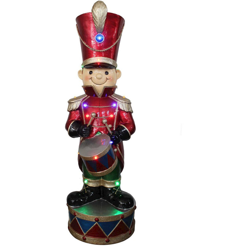 35.5" LED Soldier with Drum in Red Coat