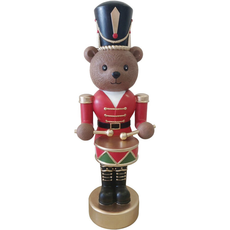 FHF 48" Musical Nutcracker Bear Playing Drum