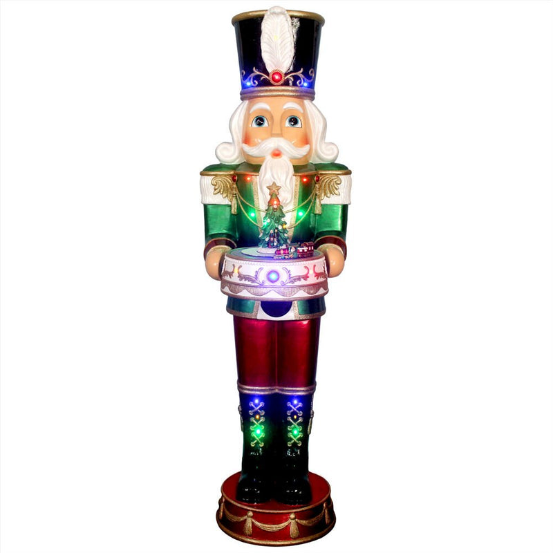 FHF 58"H LED Nutcracker with Moving Train & Music