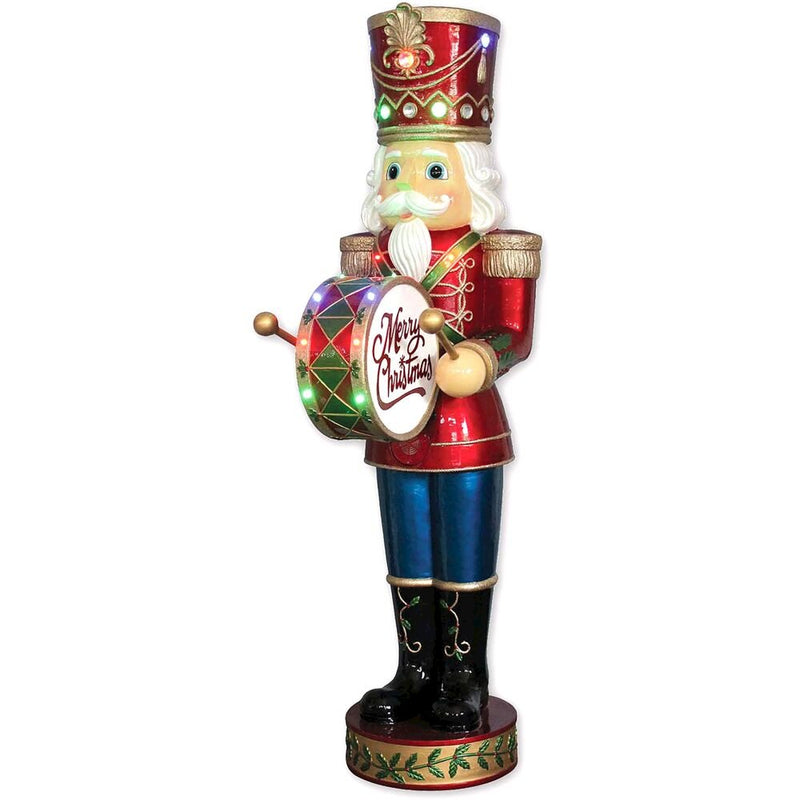 Fraser Hill Farm 60"H LED Nutcracker, Moving Hands, Christmas Songs,Timer