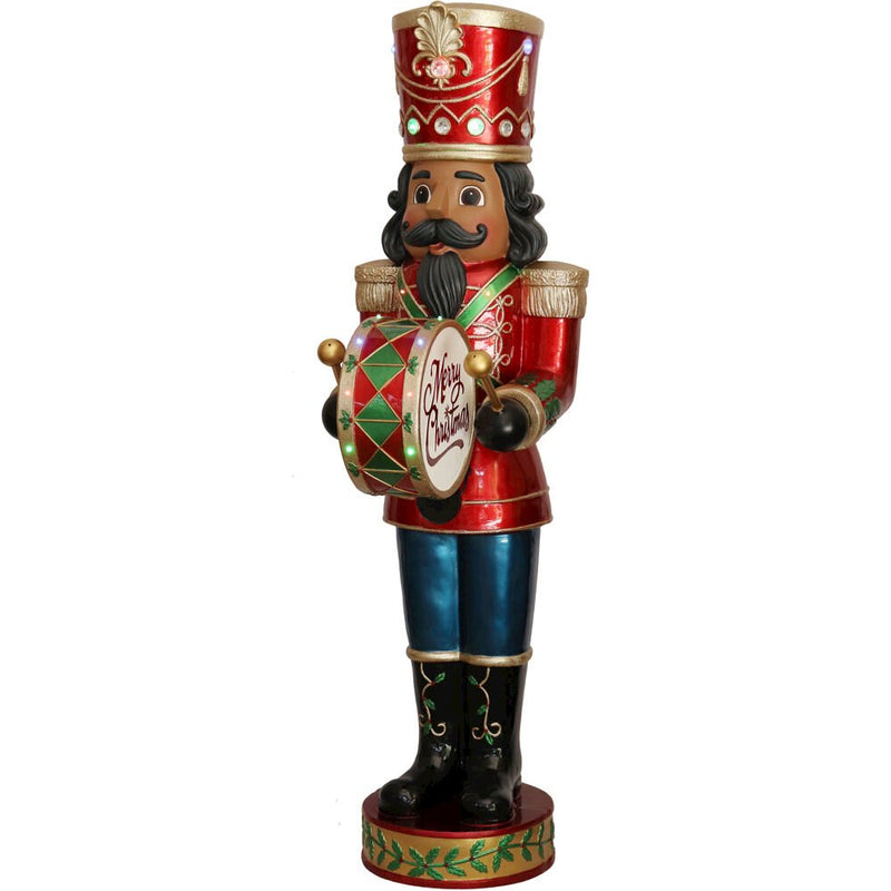 FHF 60"H LED Lit Nutcracker w/Moving Hands, Music&Timer-African American