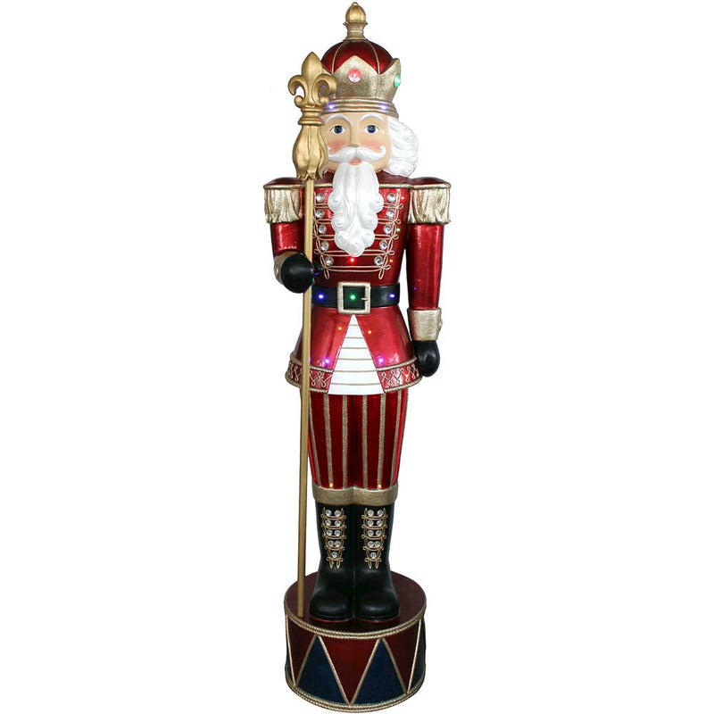 Fraser Hill Farm 72"H LED Jeweled Nutcracker with Staf