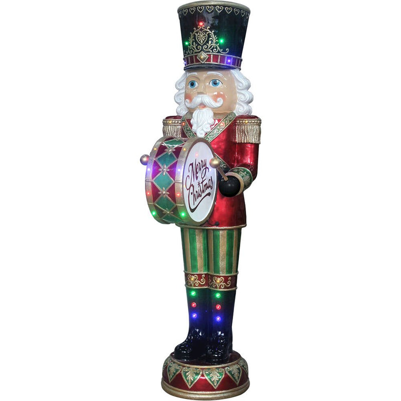 Fraser Hill Farm 72" H LED Nutcracker, Moving Hands, Music, with Timer