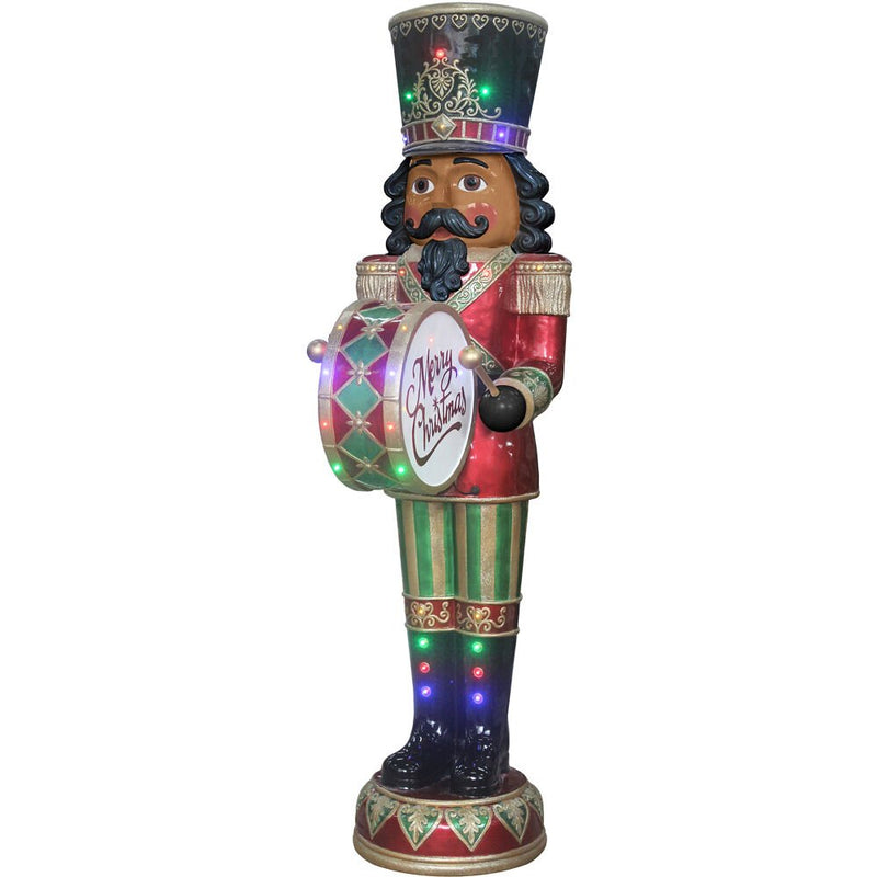 FHF 72" H LED Nutcracker, Moving Hands, Music, & Timer, African American