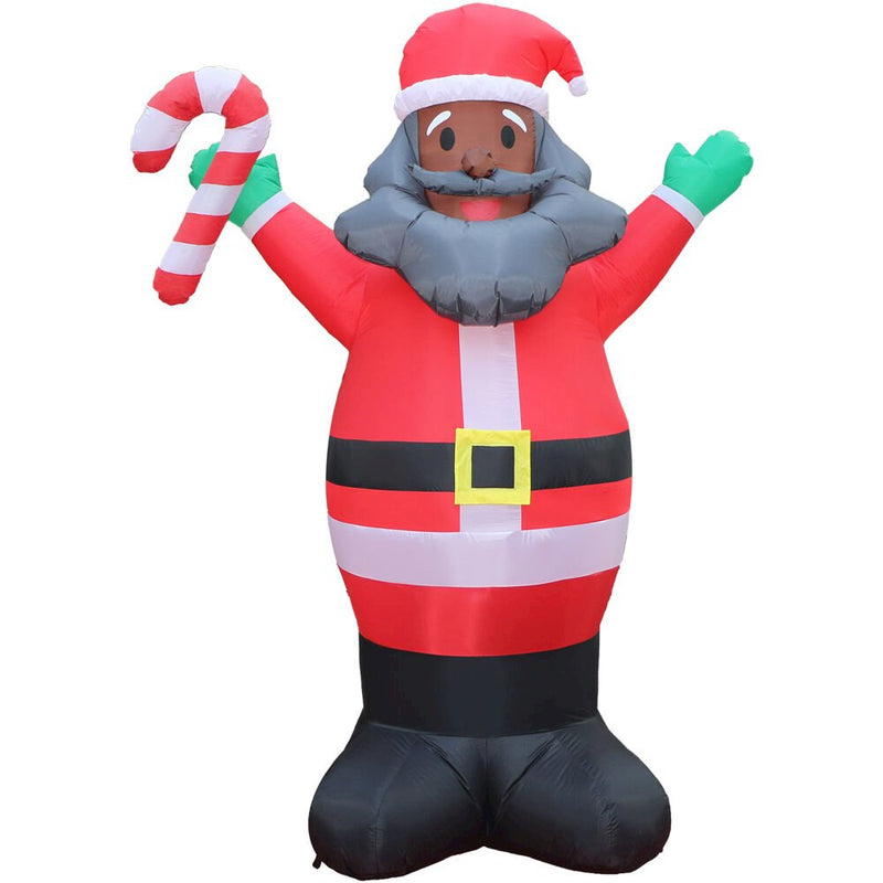 10ft Inflatable AA Santa Holding Candy Cane w/ Lights