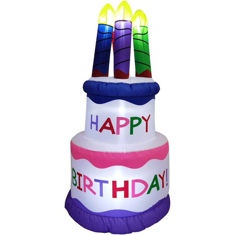 5ft Inflatable Birthday Cake with Candles & Lights