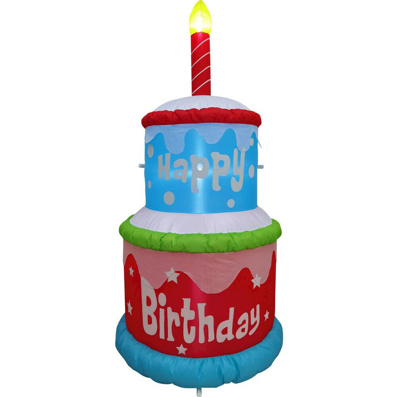 6ft Inflatable Birthday Cake with Candle & Lights