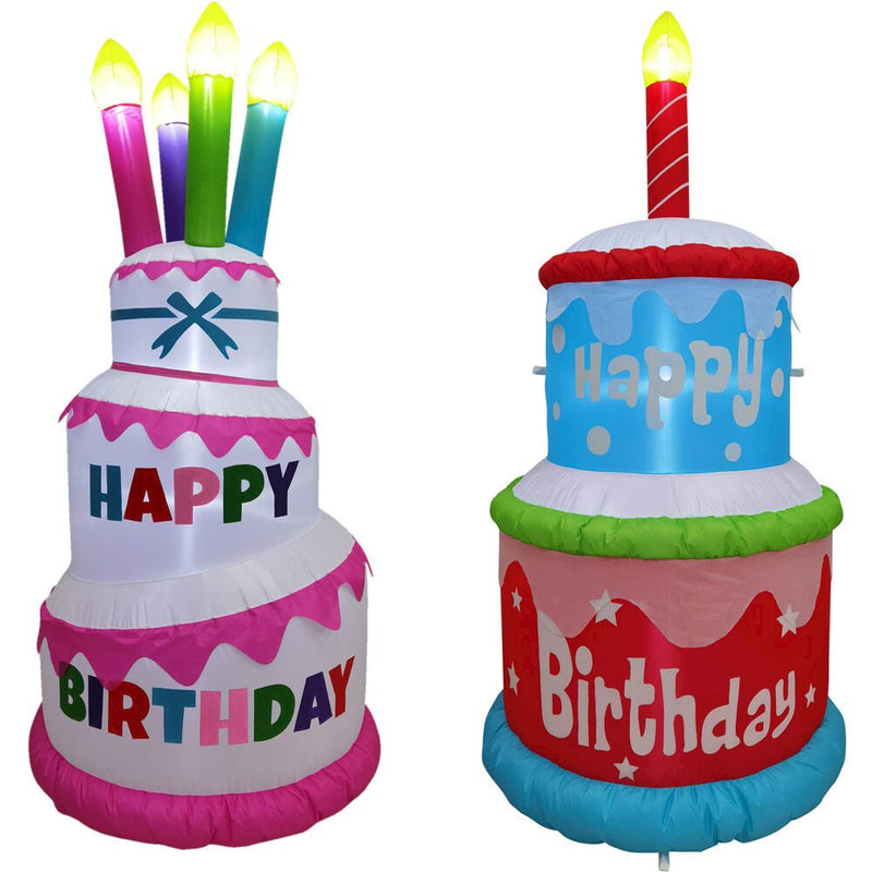 Bundle-Inflatable 2 Birthday Cakes with Candles & Lights