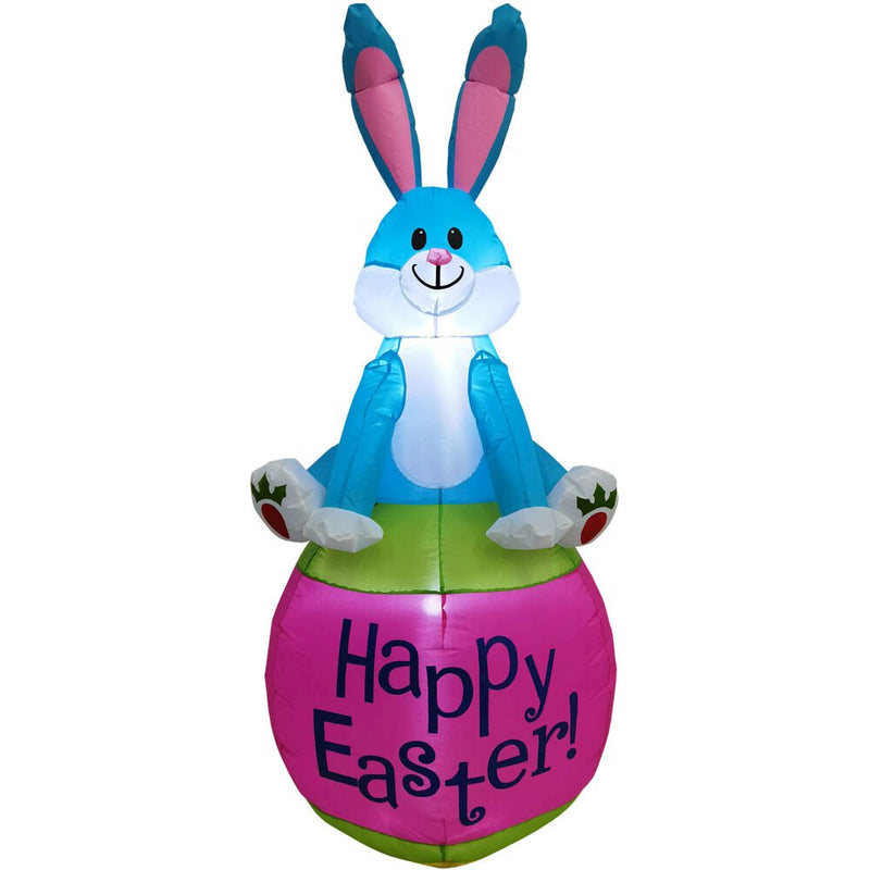 5ft Inflatable Bunny on Happy Easter Egg & Lights