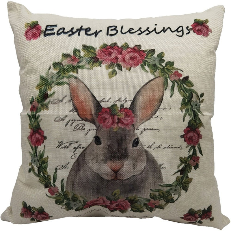 15.5x15.5in Easter Pillow- "Easter Blessings"