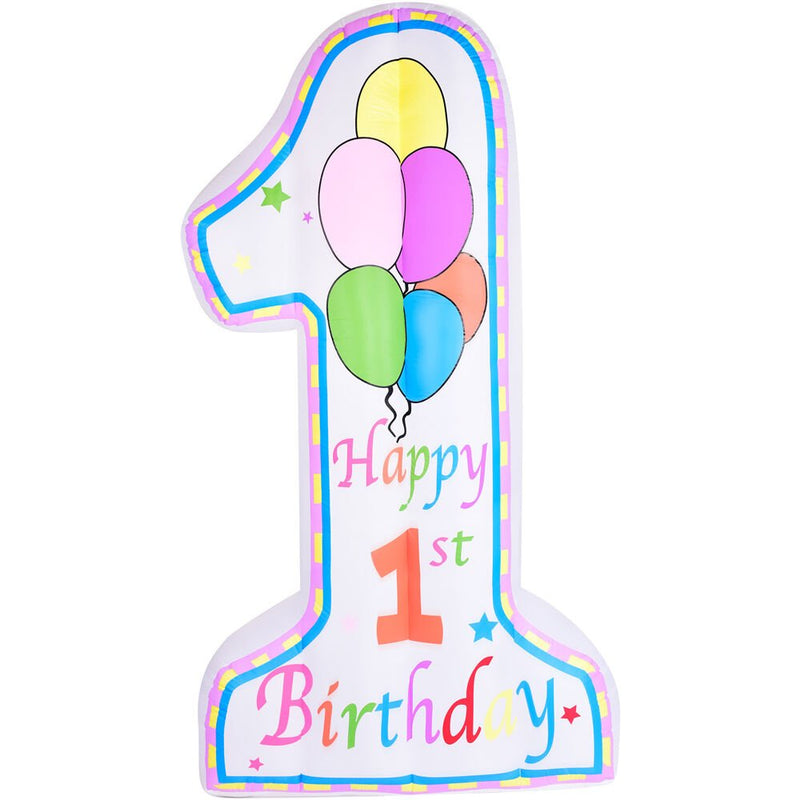 8ft Inflatable 1st Birthday with Lights