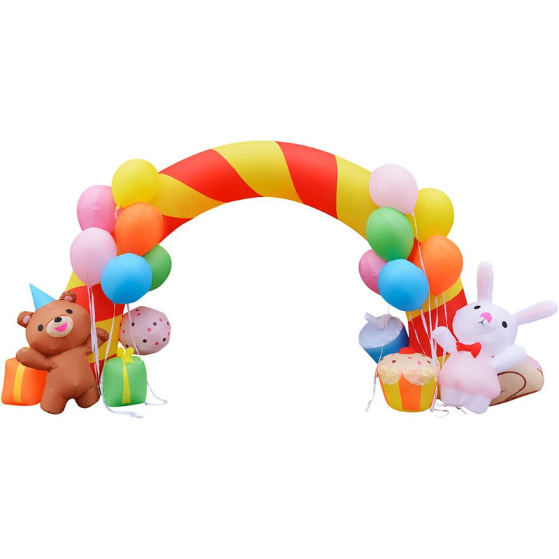 8FT Party Arch with Bear & Bunny, with Lights