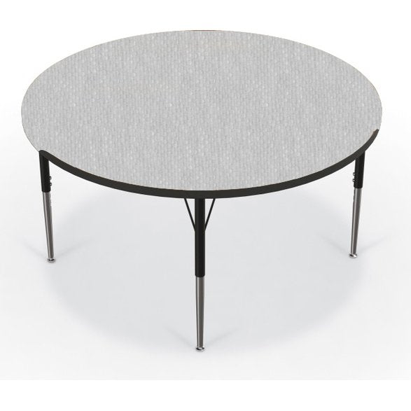 Activity Table - 48  Round - Gray Nebula Top Surface - Black Edgeband