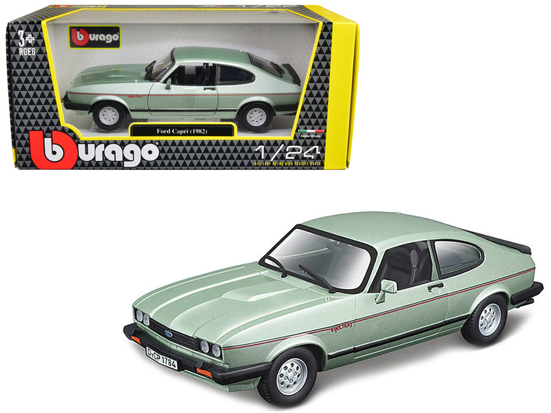 1982 Ford Capri Light Green Metallic 1/24 Diecast Model Car by Bburago