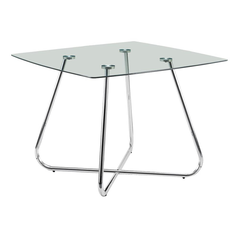 Dining Table, 48 Rectangular, Small, Kitchen, Dining Room, Chrome Metal