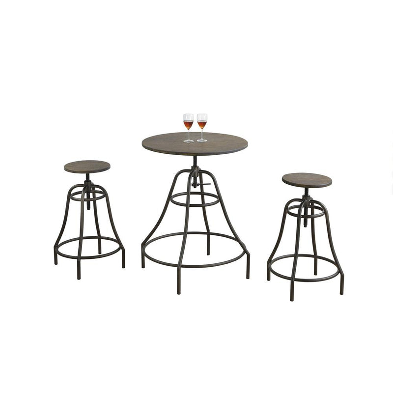 Dining Table Set, 3pcs Set, Small, 28 Round, Pub Height, Kitchen