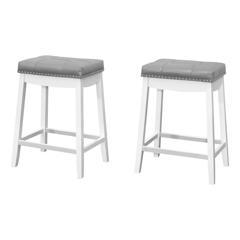 Bar Stool, Set Of 2, Counter Height, Saddle Seat, Kitchen