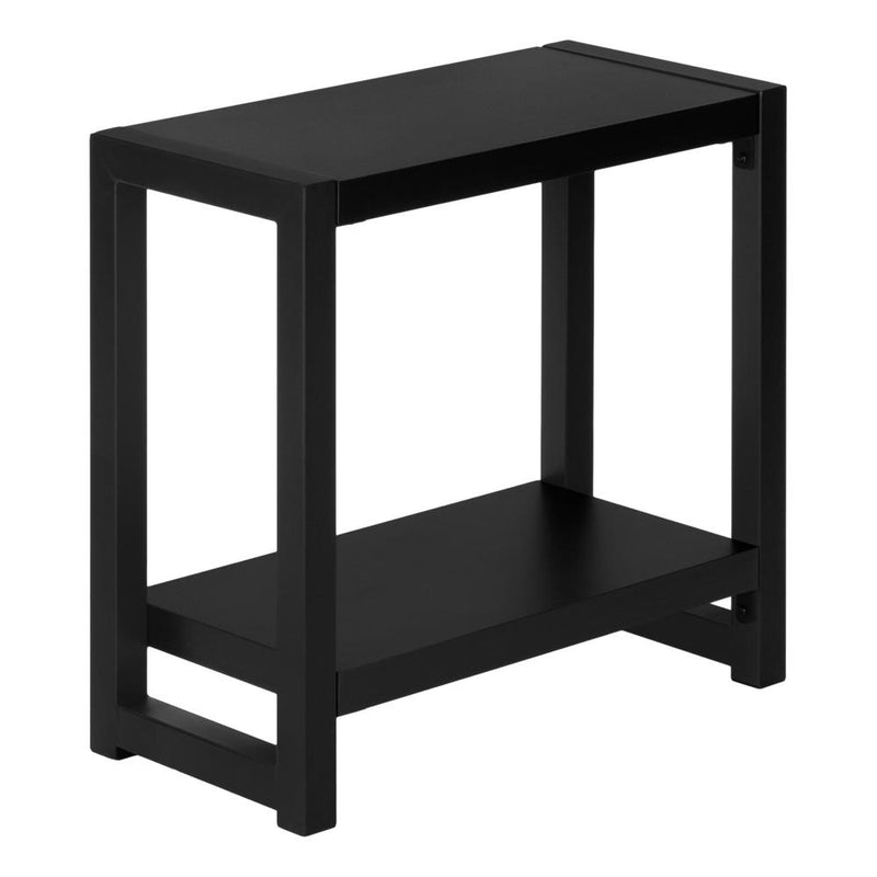 Accent Table, Side, End, Narrow, Small, 2 Tier, Living Room, Bedroom, Black